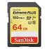 SANDISK Extreme Plus SDXC Card, Class 10, UHS-I, 64GB (SDSDXW6-064G-GNCIN)