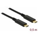 DELOCK USB 3.1 Type-C zu Type-C 0.5m Schwarz (85529)