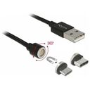 DELOCK Magnetisches USB Daten- und Ladekabelset schwarz 1.1m (85723)