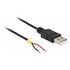 DELOCK Cable USB 2.0 Typ-A to 2x open wires power 10cm for Raspberry Pi (85250)