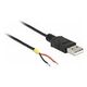 DELOCK Cable USB 2.0 Typ-A to 2x open wires power 10cm for Raspberry Pi (85250)