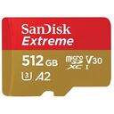 SANDISK Extreme microSDXC, UHS-I U3, A2, Class 10, V30, 512GB (SDSQXA1-512G-GN6MA)