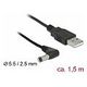 DELOCK USB Stromkabel zu DC 5.5 x 2.5 mm Stecker 90° 1.5 m (85588)
