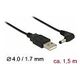 DELOCK USB Power Cable to DC 4.0 x 1.7 mm male 90° 1.5 m (83574)
