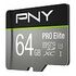 PNY Pro Elite R100/W90 microSDXC, 64GB, UHS-I U3, A1, Class 10, V30 (P-SDU64GV31100PRO-GE)