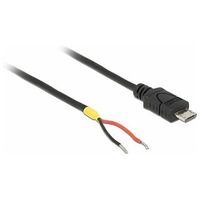 DELOCK Kabel USB 2.0 Micro-B zu 2x offene Kabelenden Strom 15 cm Raspberry Pi (85306)