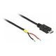 DELOCK Kabel USB 2.0 Micro-B zu 2x offene Kabelenden Strom 15 cm Raspberry Pi (85306)
