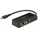 DELOCK adapter SuperSpeed USB Type-C to 2 x Gigabit LAN 10/100/1000 Mbps (63927)