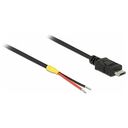 DELOCK Kabel USB 2.0 Micro-B zu 2x offene Kabelenden Strom 20 cm Raspberry Pi (85541)