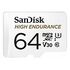 SANDISK High Endurance microSDXC, UHS-I U3, V30, Class 10, 64GB (SDSQQNR-064G-GN6IA)