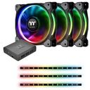 THERMALTAKE Riing Plus 12 RGB Radiator Fan Lumi Plus TT Premium Edition Combo Kit, 120mm, Pack of 3 (CL-F076-PL12SW-A)
