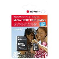 AGFAPHOTO High Speed microSDXC Card, UHS-I U1, Class 10, 64GB (10582)