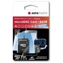 AGFAPHOTO Professional High Speed microSDXC Card, UHS-I U3, Class 10, V30, A1, 64GB (10616)