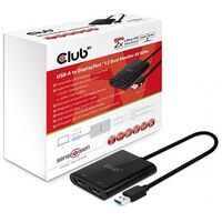 Club 3D USB A Auf DisplayPort Adapter – Dual Monitor 4K 60Hz, USB 3.1 Auf 2x DP Für Mac & Windows