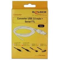 Câble adaptateur USB Serial-TTL Stecker > 3.5 mm Klinke 1.8 m (3.3V) Delock  - Câble adaptateur USB Serial-TTL Stecker > 3.5 mm Klinke 1.8 m (3.3V)  Delock