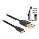 DELOCK Daten- und Schnellladekabel USB 2.0 Typ-A auf USB 2.0 Typ Micro-B 3 Stück Set schwarz (83680)