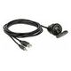 DELOCK Kabel USB Typ A & 3,5 mm 4 Pin Klinkenstecker auf Einbaubuchse mit Verschlussdeckel USB Typ A & 3,5 mm 4 Pin Klinkenbuchse (Audio) 2 m schwarz (85719)