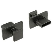 DELOCK Dust Cover for USB Type-C with big grip 10 pieces black (64015)