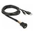 DELOCK Kabel USB Typ-A & 3.5mm 4Pin Klinkenstecker auf Einbaubuchse USB Typ-A & 3.5mm 4Pin Klinkenbuchse (Audio) 1.5 m Schwarz (85718)