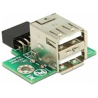 DELOCK USB Pfostenbuchse > 2 x USB 2.0 Type-A - oben (41429)