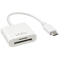LINDY USB 3.1 Type-C Card Reader, White (43185)