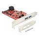 DELOCK PCI Express Karte > 2x extern USB 3.0 + 2x intern SATA 6 Gb/s (89389)