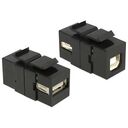 DELOCK Keystone Module USB 2.0 A female > USB 2.0 B female black (86370)