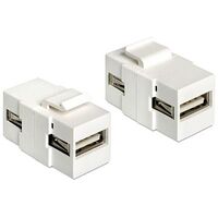 DELOCK Keystone Modul USB 2.0 A Buchse > USB 2.0 A Buchse weiss (86317)