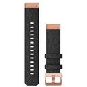 GARMIN QuickFit Band (20mm), Schwarzmeliertes Nylon mit Teilen in Roségold (010-12874-00)