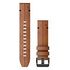 GARMIN QuickFit 22 Watch Band, Leather, 22mm, Chestnut Brown (010-12863-05)