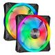 CORSAIR iCUE QL140 RGB PWM with Lighting Node CORE, 120mm, Pack of 2 (CO-9050100-WW)