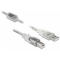 DELOCK Kabel USB 2.0 Typ-A auf USB 2.0 Typ-B 1m transparent (83892)