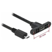 DELOCK Cable USB 2.0 Micro-B female panel-mount to USB 2.0 Micro-B 25cm (85245)
