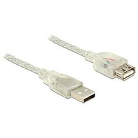 DELOCK Extension cable USB 2.0 Type-A to USB 2.0 Type-A 1m transparent (83881)