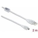 DELOCK Cable USB 2.0 Type-A auf USB 2.0 Mini-B 2m transparent (83907)