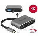 DELOCK USB Typ-C Adapter zu HDMI und VGA mit USB 3.0 Port und PD (64074)