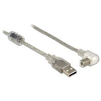 DELOCK Kabel USB 2.0 Typ-A to USB 2.0 Typ-B gewinkelt 0.5m transparent (84811)