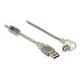 DELOCK Kabel USB 2.0 Typ-A to USB 2.0 Typ-B gewinkelt 0.5m transparent (84811)