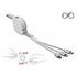 DELOCK USB 3 in 1 Retractable Charging Cable for 8pin / Micro USB / USB Type-C white (85850)