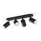 PHILIPS Hue White & Color Ambiance - Fugato Bluetooth Ceiling Light 4-Spot, Black (50634/30/P7)