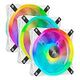CORSAIR iCUE QL120 RGB PWM Triple Fan with Lighting Node CORE, 120mm, Pack of 3 (CO-9050104-WW)