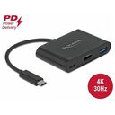 DELOCK USB Type-C Adapter zu HDMI 4K 30 Hz mit USB Typ-A und USB Type-C PD (64091)