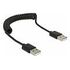 DELOCK Cable USB 2.0-A male / male coiled cable (83239)