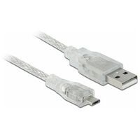 DELOCK Kabel USB 2.0 Typ-A Stecker > USB 2.0 Micro-B Stecker 1m transparent (83898)