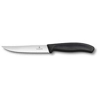 VICTORINOX Swiss Classic Gourmet Steak Knife, Wavy Edge, Black (6.7933.12)
