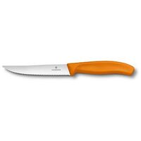 VICTORINOX Swiss Classic Gourmet Steak Knife, Wavy Edge, Orange (6.7936.12L9)