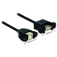 DELOCK Cable USB 2.0 Type-B female panel-mount > USB 2.0 Type-A female panel-mount 1m (85108)