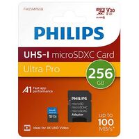 PHILIPS Ultra Pro Micro SDXC Card, Class 10, UHS-I U3, V30, 256GB (FM25MP65B/00)