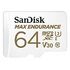 SANDISK Max Endurance microSD, UHS-I U3, Class 10, V30, 64GB (SDSQQVR-064G-GN6IA)