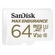 SANDISK Max Endurance microSD, UHS-I U3, Class 10, V30, 64GB (SDSQQVR-064G-GN6IA)